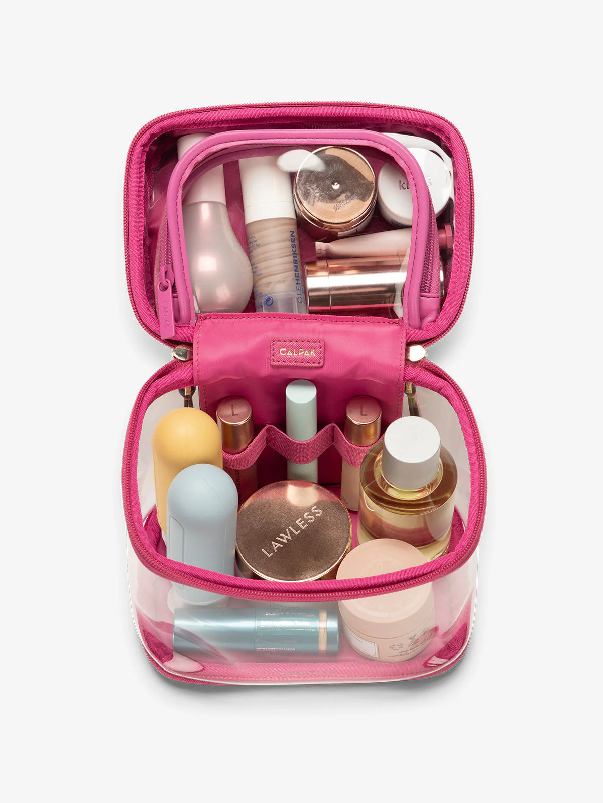 Clear Train Case with Top Compartment - Image 12