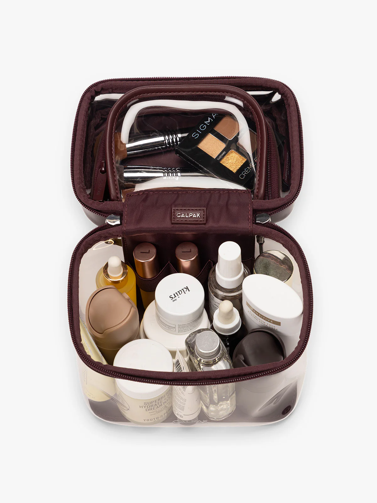 Clear Train Case with Top Compartment - Image 35